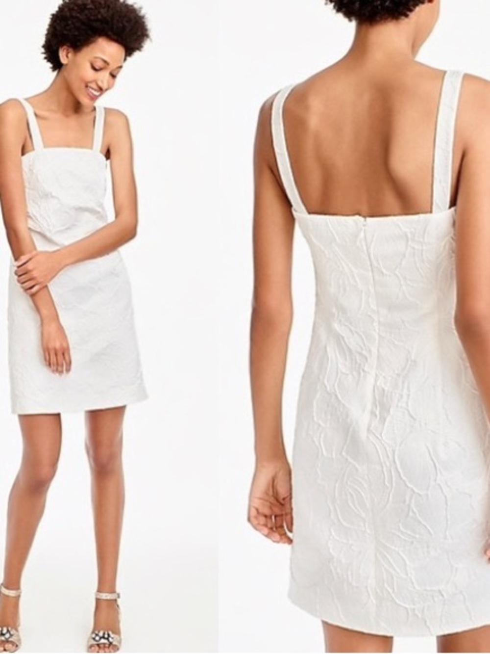 J.Crew Convertible-Strap Embossed Floral Dress